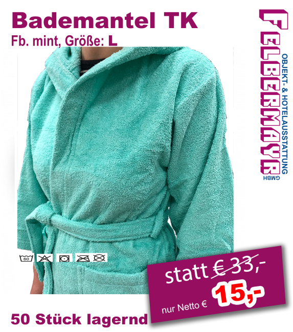 Bademantel TK Fb. mint Größe: L